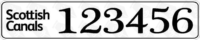 Scottish Canals Boat Index Number Sticker Plate Style (Pair)