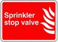 Sprinkler stop valve Safety Sticker