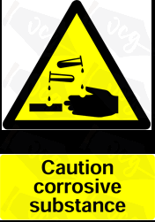 Warning Corrosive Safety Sticker