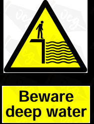 Warning Deep Water Safety Sticker