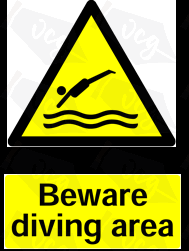 Warning Diving Area Safety Sticker