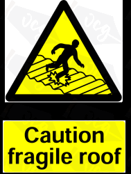 Warning Fragile Roof Safety Sticker
