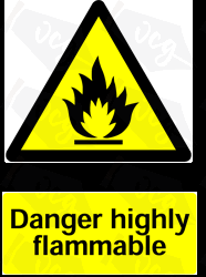 Warning Highly Flammable Safety Sticker