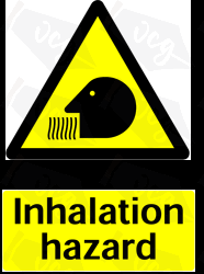 Warning Inhalation Hazard Safety Sticker