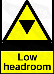 Warning Low Headroom Safety Sticker