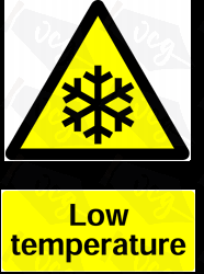 Warning Low Temperature Safety Sticker