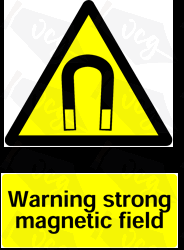Warning Magnetic Field Safety Sticker
