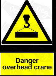 Warning Overhead Crane Safety Sticker