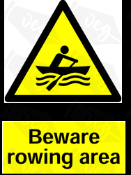 Warning Rowing Area Safety Sticker