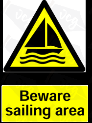 Warning Sailing Area Safety Sticker