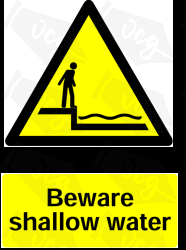 Warning Shallow Water Safety Sticker