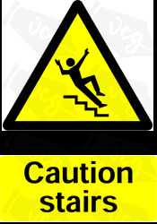 Warning Stairs Safety Sticker