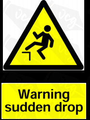 Warning Sudden Drop Safety Sticker