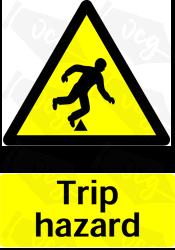 Warning Trip hazard Safety Sticker