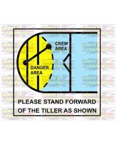 Boat Tiller Safety Graphic Sticker Decal