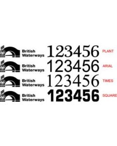 British Waterways Index Number - Logo and Text (Pair)