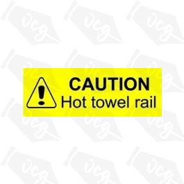 Caution Hot Towel Rail Sticker - Vinyl Cut Graphics UK, Signs and Decals