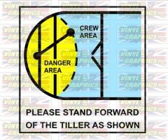 Boat Tiller Safety Graphic Sticker Decal