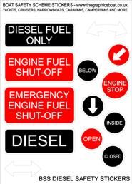 BSS Diesel - Boat Safety Scheme safety stickers.