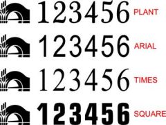 BW Boat Number Stickers