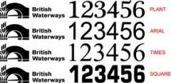 British Waterways Index Number - Logo and Text (Pair)