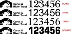 British Waterways Index Number - Logo and Text (Pair)