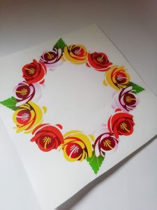 Traditional Style Canal Rose Sticker  Design 10A