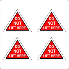 Boat Hoist Sticker - Do Not Lift Here (4 of)