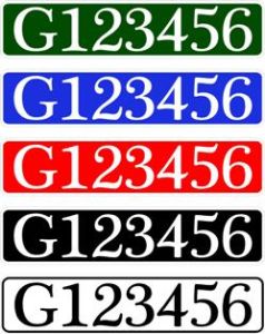 Great Ouse Plate Style Numbers