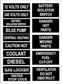 Boat Safety/Warning Stickers A