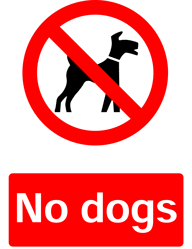 No Dogs, Prohibition Safety Sticker