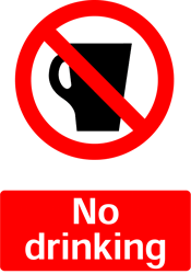 No Drinking, Prohibition Safety Sticker