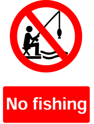 No Fishing, Prohibition Safety Sticker