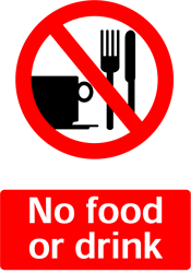 No Food or Drink, Prohibition Safety Sticker