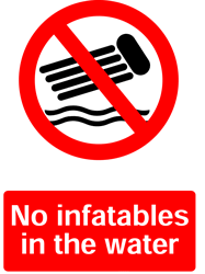 No Inflatables, Prohibition Safety Sticker