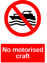 No Motorised Craft, Prohibition Safety Sticker