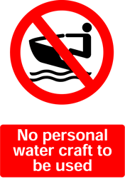 No Personal Watercraft, Prohibition Safety Sticker