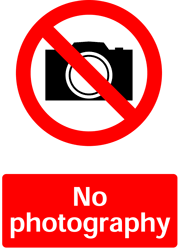 No Photography, Prohibition Safety Sticker