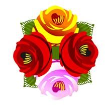 Traditional Style Canal Rose Sticker  Design 25
