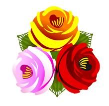 Traditional Style Canal Rose Sticker  Design 26