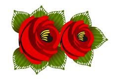 Traditional Style Canal Rose Sticker  Design 28