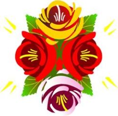 Traditional Style Canal Rose Sticker  Design 4