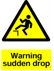Warning Sudden Drop Safety Sticker