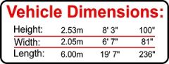 Vehicle Height, Length and Width Sticker1