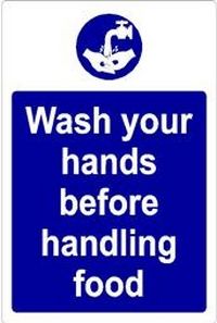 Wash Hands Before Handling Food Vinyl Door Self Adhesive Sticker
