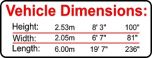 Vehicle Height, Length and Width Sticker1