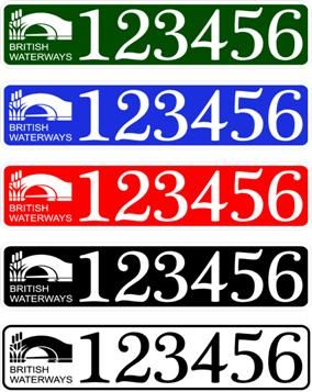 British waterways boat number plate