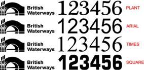 Narrow Boat Index Numbers with Logo to Side