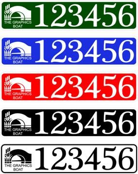 BW/CRT Boat Index Number / Sticker Plate Style - With Boat Name / Colour