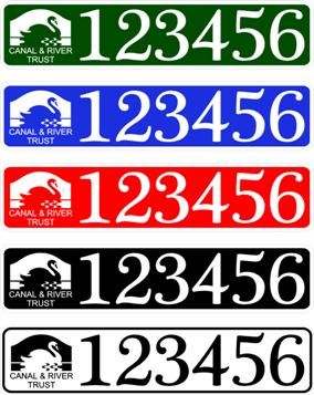 CART Boat Number/Index Number / Sticker Plate Style - colours available